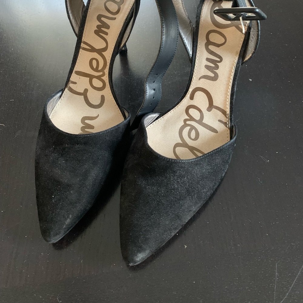 Black Velvet Ankle Strap Heels